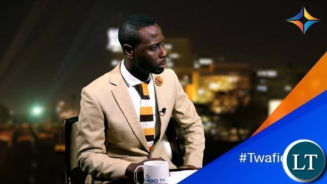 Costa Mwansa on the set of a new TV show called Night Live on Diamond TV