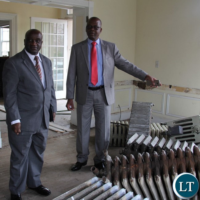 Hon Nkhuwa accompanied Charge D'affaires James Chisenga on a tour of the old chancery building in Washington DC. Hon Nkhuwa accompanied Charge D'affaires James Chisenga on a tour of the old chancery building in Washington DC.