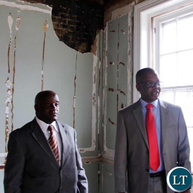 Hon Nkhuwa accompanied Charge D'affaires James Chisenga on a tour of the old chancery building in Washington DC.