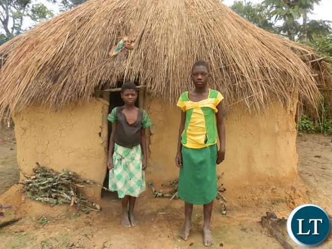 The poorly constructed, unsafe, makeshift huts made of grass and mud structures where girls used as a Domitory