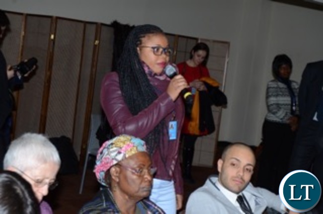 Policy Monitoring and Research Centre (PMRC) Executive Director Bernadette Deka making a contribution from the floor during the panel of discussion on ending Violence Against Women at the Workplace. This was on the sidelines of the 61st Session of the UN Commission on the Status of Women at UN Headquarters in New York on Wednesday, March 15, 2017.