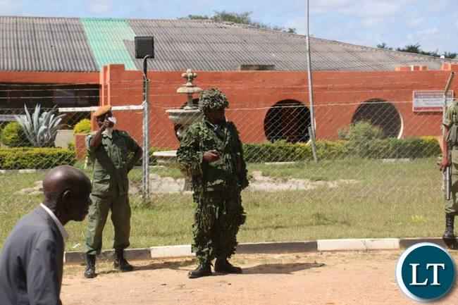 Police in full riot gear stopped the UPND Press conference