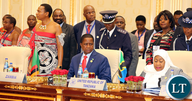 President Edgar Lungu at the SADC Summit at the SADC 