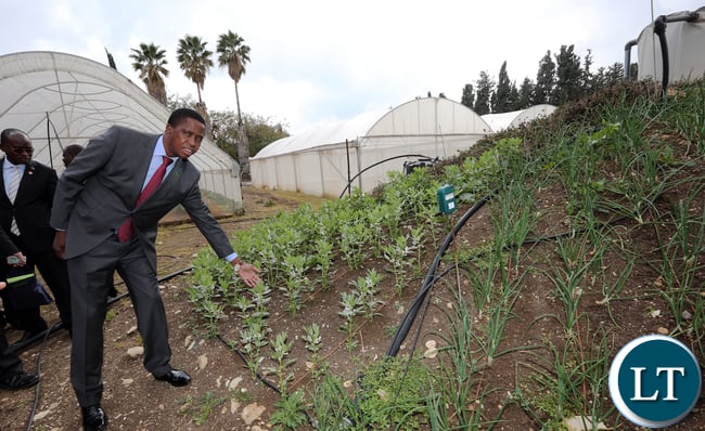 President Lungu on tours of the Reach and development of Netafim in Kibbutz Magal in Israel 