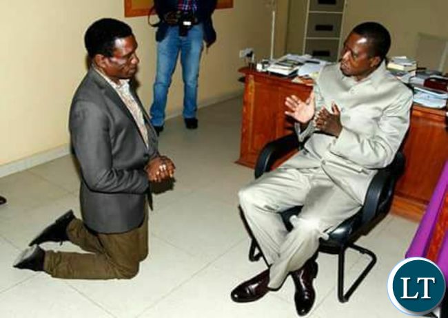 President Lungu talks to Hon. Michael Katambo