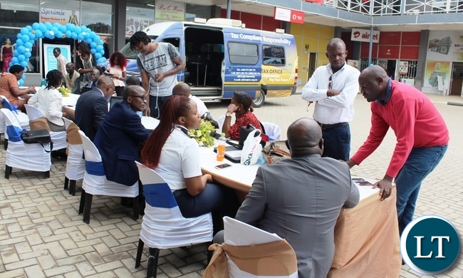 The Zambia Revenue Authority (ZRA) is holding a ZRA Open Day in the central business district on Ndola on the Copperbelt from 30th to 31st March, 2017 in a bid to bring services closer to the people and encourage them to pay their taxes as well as access other services offered by ZRA such as Tpin registration. Picture by Tisa Banda-Nkhoma/ZANIS