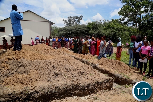 Women of Kasenga township in Chongwe District celebrate Womens day in style by laying a foundation for a Maternity wing at Kasenga Health Post in Chongwe District.Picture by Ennie Kishiki/Zanis.