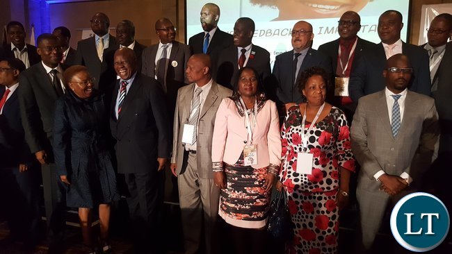 Labour and Social Security Minister, Mrs. Joyce Nonde-Simukoko (2nd right) with other delegates at the Jobs for Youths in Africa (JFYA) regional ministerial conference in Pretoria on 27th February, 2017