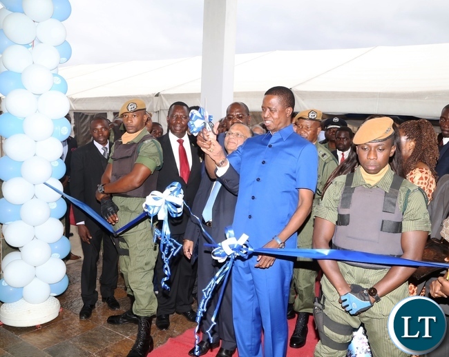 President Edgar Lungu officially cuts the ribbon to open the NRB Pharma Zambia Limited at the Lusaka South Multi facility Economic Zone President Edgar Lungu officially cuts the ribbon to open the NRB Pharma Zambia Limited at the Lusaka South Multi facility Economic Zone