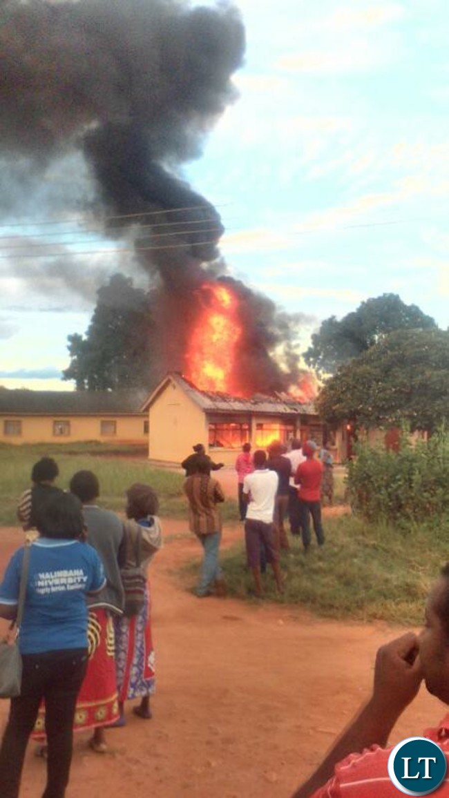 Chalimbana University up in flames