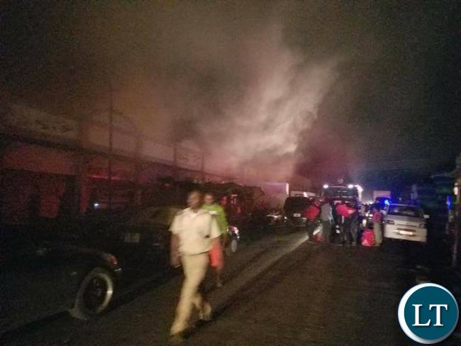 Part of Kamwala Market on fire