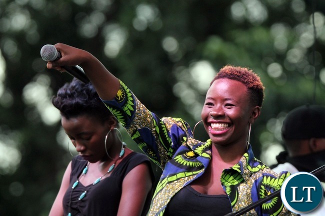 Song bird Wezi perfoming during the Earth Hour concert