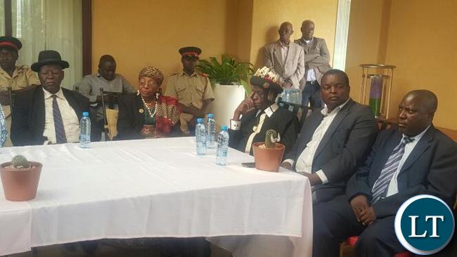 Traditional leaders during a news briefing