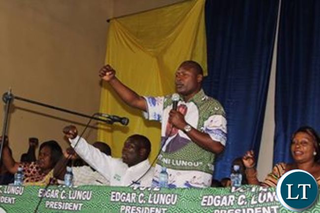 Frank Bwalya addressing the defectors who re-joined the party