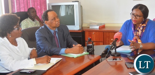 Minister of Agriculture Dora Siliya(r), Permanent Secretary in the Ministry of Agriculture Julius Shawa with Ministry of Agriculture Human Resource director Gwaba Mode during the signing of a Memorandum of Understanding to construct a New National Resource Development(NRD) College in chief Shakumbila's village in Mambwa district Minister of Agriculture Dora Siliya(r), Permanent Secretary in the Ministry of Agriculture Julius Shawa with Ministry of Agriculture Human Resource director Gwaba Mode during the signing of a Memorandum of Understanding to construct a New National Resource Development(NRD) College in chief Shakumbila's village in Mambwa district