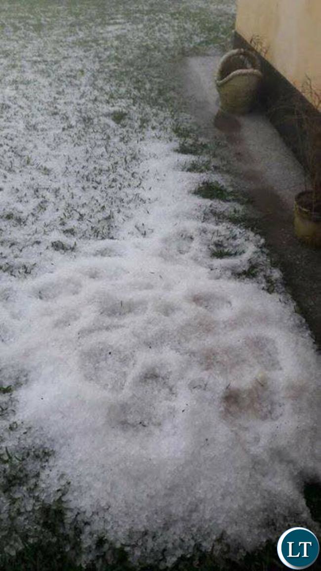 A pile of Ice at a house in Lusaka