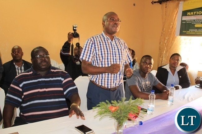 Member of the Parliamentary Committee on Health, Community Development and Social Services and Lukulu Member of Parliament, Dr. Christopher Kalila, dispells myths that family planning causes cancer during a public hearing by the committee in Masaiti District