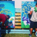 Graffiti artists at work