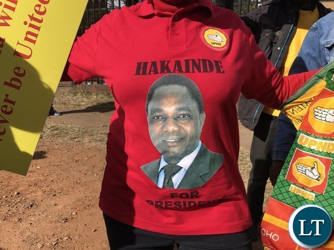 UPND supporters in South Africa protesting this morning