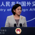 Chinese Foreign Ministry Spokesperson Hua Chunying speaking during a press briefing