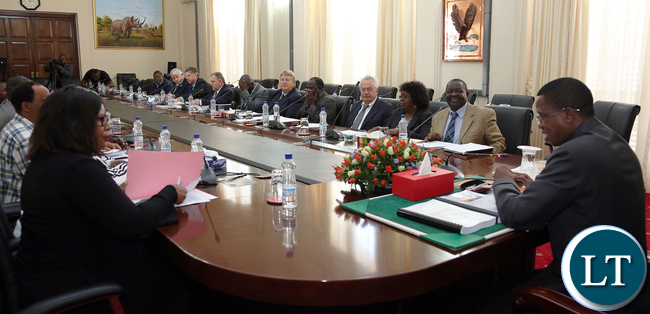 President Edgar Lungu held meeting with ZNFU President Jervis Zimba at State House on Saturday 17th June 2017 with Mkushi Commecial farmers and ZEMA over Dam Project in Mkushi farming Block - Picture by Eddie Mwanaleza/State house.