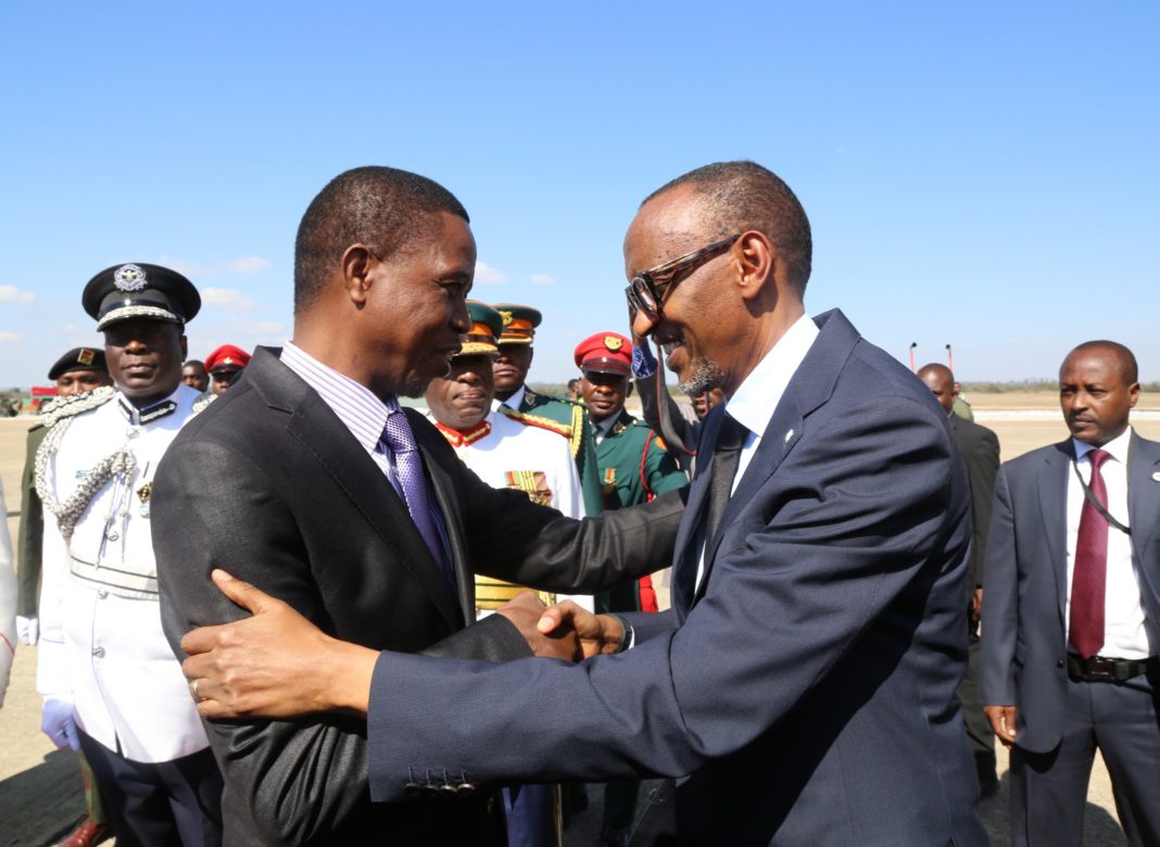 Kagame lands into Zambia