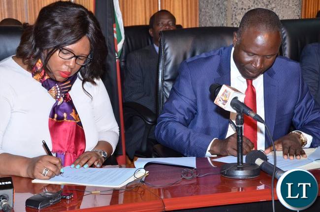 Agriculture Minister Dora Siliya in Kenya with her counterpart Hon Willy Bett