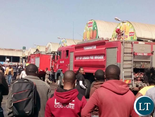 The Fire Fighters at the Scene of the blaze