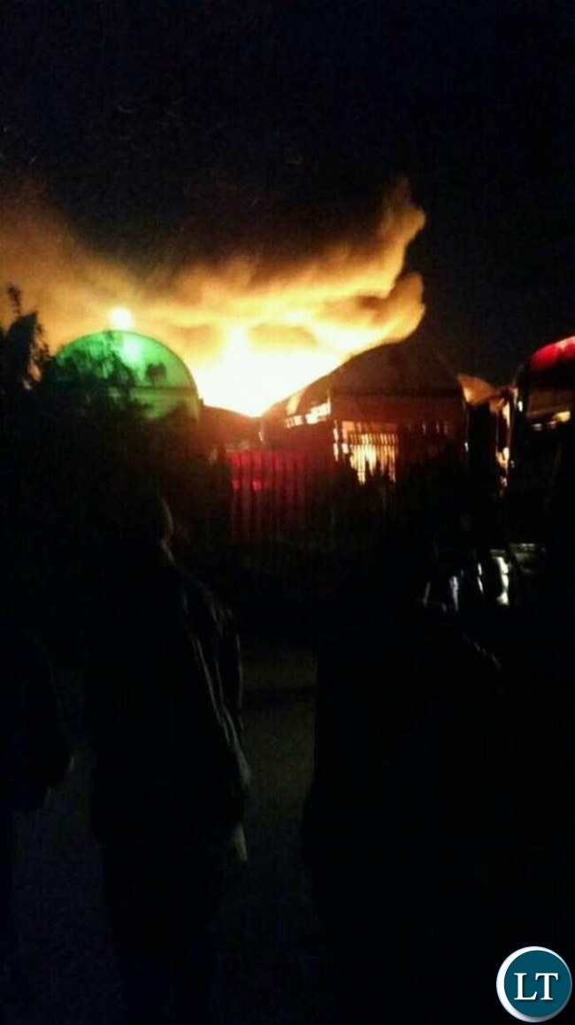 Lusaka's City Market on Fire