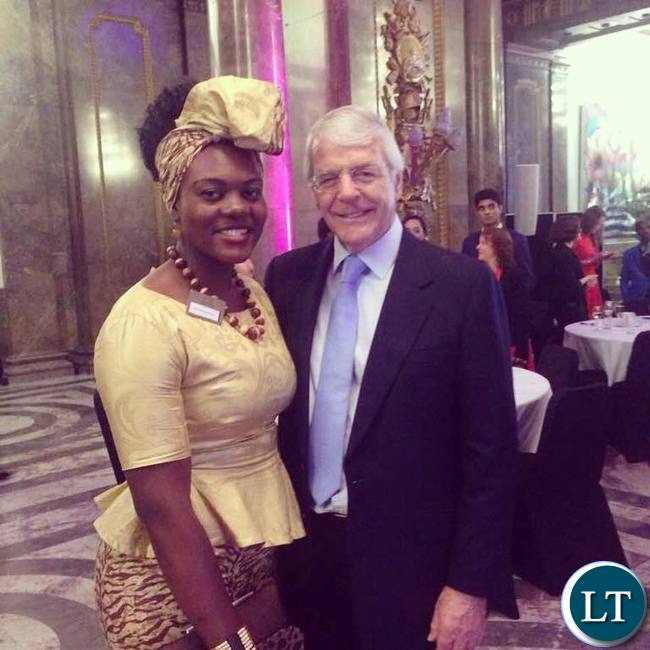 Natasha Salifyanji Kakoma with Sir John Major