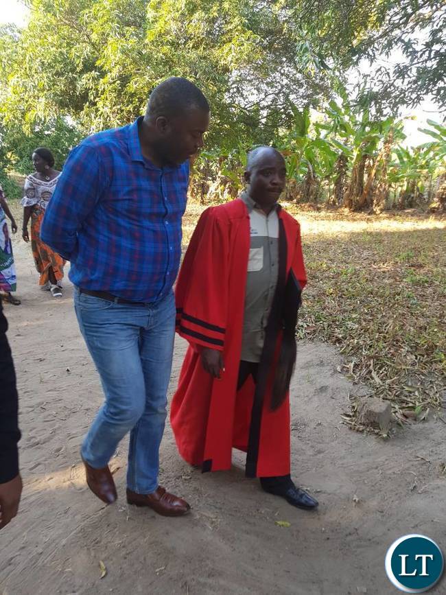 On arrival at Chief Machiya's palace in Mpongwe