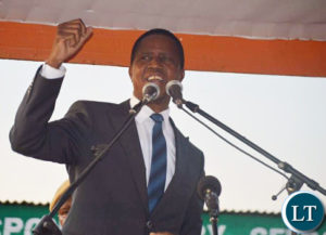 President Edgar Chagwa Lungu in Dundumwezi