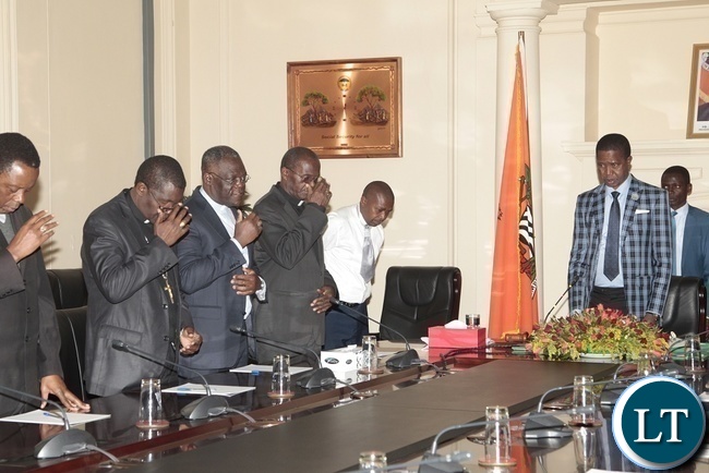 PRESIDENT Edgar Lungu meets Catholic Bishops, when Zambia council of Catholic Bishops paid a courtesy call him in Lusaka.