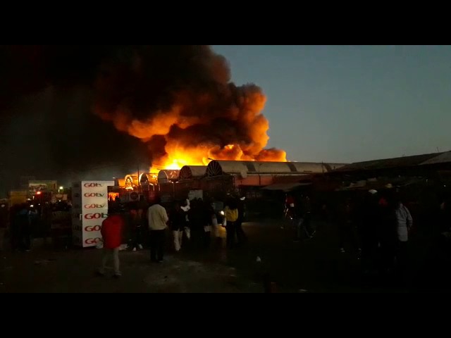 Lusaka City Market is on Fire