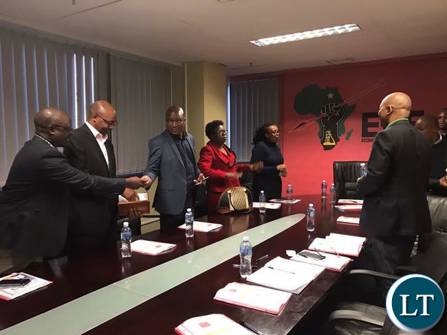 UPND members meeting with EFF eadership