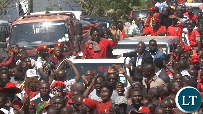 UPND Leader Hakainde Hichilema after being released