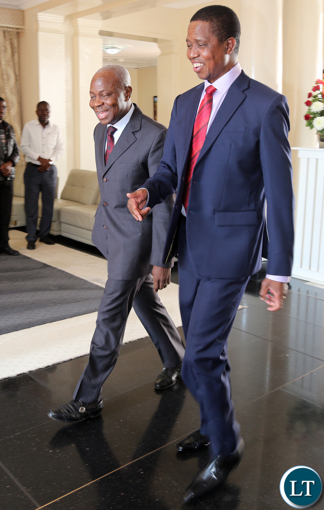 President Edgar Lungu with IFAD President Mr Gilbert Houngbo and His Delegation at State house