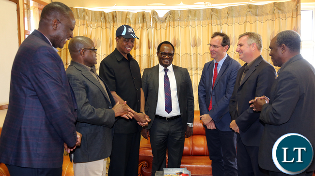 President Edgar Lungu with Tullow Zambia Managenent Team at the Launch of Tullow Zambia Block 31oil and Gas Exploration in Northern and Luapula Province in Kasama
