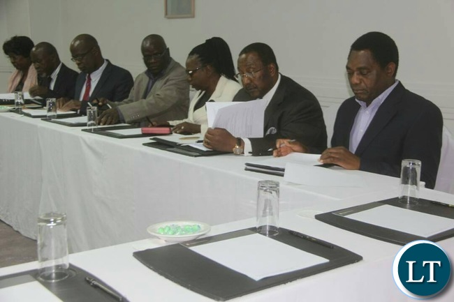 UPND Leadership at the meeting with Commonwealth Special Envoy Gambari