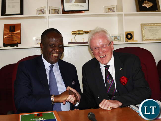 Finance Minister Felix Mutati and London Mayor Andrew Parmley