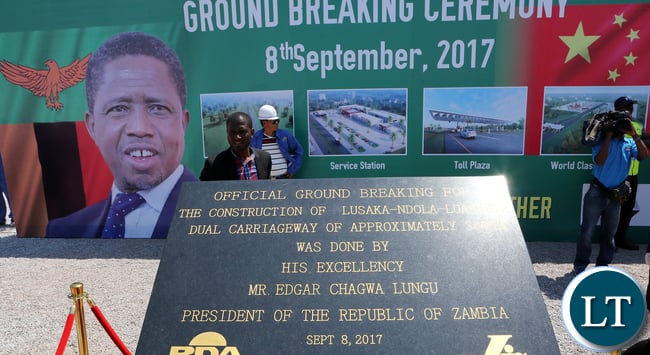 President Edgar Chagwa Lungu during the at the Ground Breaking ceremony of Lusaka -Ndola Dual Carriageway in Lusaka on Friday