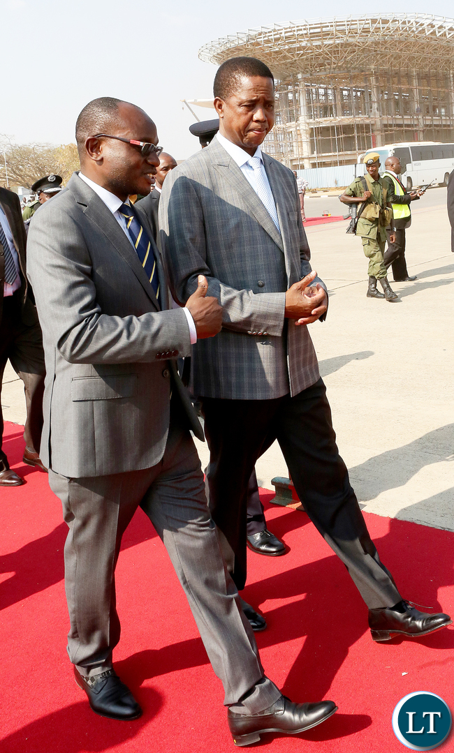 President Lungu with Amos Chanda