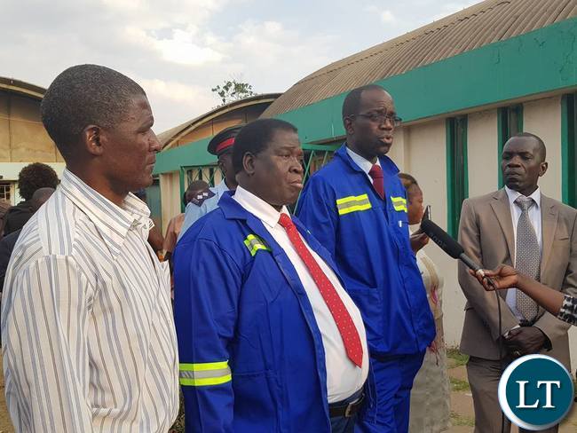 Copperbelt Province Permanent Secretary Elias Kamanga addressing marketeers