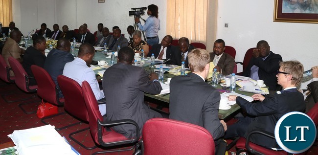Ina Ruthenberg world Bank Country Manager- Zambia addressing Parliamentary Accounts Committeduring with her World Bank Zambia term during meeting with Parliamentary Accounts Committee at Parliament