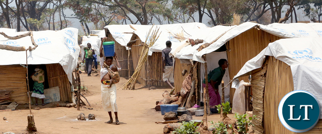 A Congolese refugees at Kenani camp transit centre in the Nchelenge district in Zambia