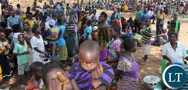 Congo DRC refugees at Kenani camp transit centre in the Nchelenge