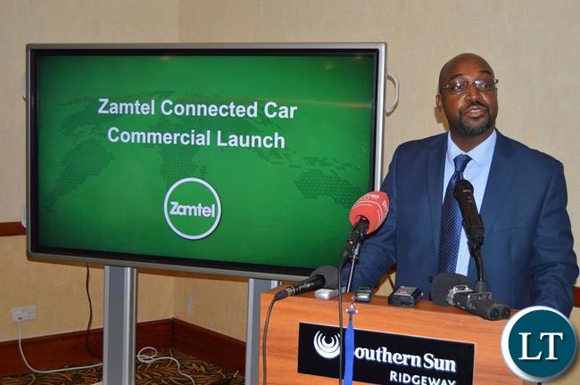 FILE-Transport and Communications Minister Brian Mushimba speaking during the launch of the Connected Car Zamtel service FILE-Transport and Communications Minister Brian Mushimba speaking during the launch of the Connected Car Zamtel service