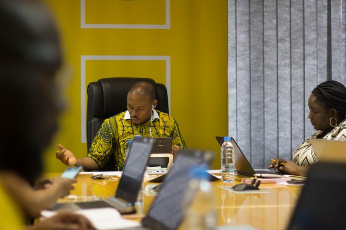 MTN Zambia CEO Charles Molapisi during the recent Facebook Chat at MTN headquarters in Lusaka. Picture - KPR Consulting