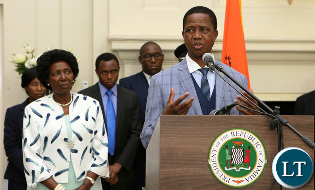President Edgar Chagwa Lungu at State house