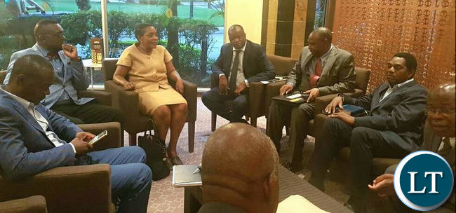 UPND Members meeting with Commonwealth special envoy Professor Ibrahim Gambari